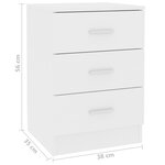 vidaXL Table de chevet Blanc 38 x 35 x 56 cm Bois d'ingénierie