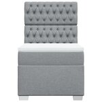 vidaXL Sommier à lattes de lit et matelas Gris clair 90x190 cm Tissu