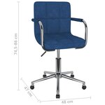 vidaXL Chaise pivotante de salle à manger Bleu Tissu