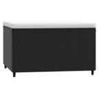 vidaXL Repose-pieds de jardin et coussins lot de 2 noir résine tressée
