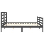 vidaXL Cadre de lit sans matelas gris 200x200 cm bois massif