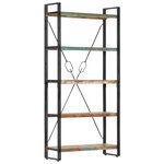 vidaXL Bibliothèque 5 niveaux 90x30x180 cm Bois solide de récupération