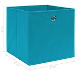 vidaXL Boîtes de rangement 4 Pièces Bleu azuré 32x32x32 cm Tissu