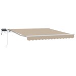 Auvent Manuel Rétractable vidaXL avec LED Beige 350 x 250 cm