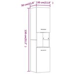 vidaXL Armoire de bain Chêne fumé 30x30x130 cm Bois d'ingénierie