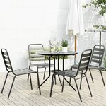 vidaXL Ensemble de chaises de jardin empilables 5 Pièces anthracite