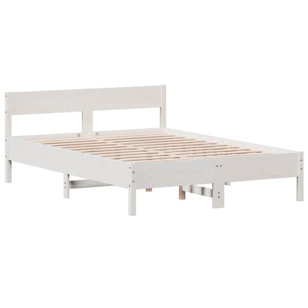 vidaXL Cadre de lit sans matelas blanc 150x200 cm bois de pin massif
