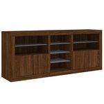 vidaXL Buffet avec lumières LED chêne marron 162x37x67 cm