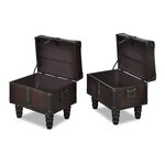 vidaXL Ensemble de bancs de rangement 3 Pièces Marron
