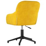 vidaXL Chaise pivotante de bureau Jaune Velours
