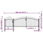 vidaXL Portail de jardin Acier 2 25 x 4 m Noir