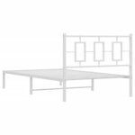 vidaXL Cadre de lit métal avec tête de lit blanc 107x203 cm