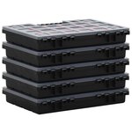 vidaXL Boîtes d'assortiment 5 Pièces 34 5x25x5 cm Polypropylène