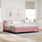 vidaXL Lit à ressorts ensachés avec matelas rose 180x200 cm en velours