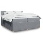 vidaXL Sommier à lattes de lit avec matelas Gris clair 200x200cm Tissu