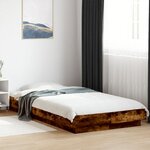vidaXL Cadre de lit et lumières LED sans matelas chêne fumé 75x190 cm
