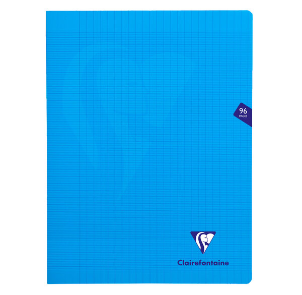 Cahier MIMESYS Piqué Polypro 24 x 32 cm 96 pages 90g Séyès Bleu CLAIREFONTAINE