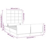 vidaXL Cadre de lit avec tête de lit Taupe 120x200 cm Tissu