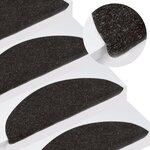 vidaXL Tapis d'escalier autocollants 15 Pièces 56x17x3 cm Noir