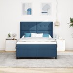 Box Spring Bed vidaXL avec Matelas & LED Bleu 140x190 cm Tissu