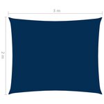 Vidaxl voile de parasol tissu oxford rectangulaire 2x3 m bleu