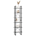 vidaXL Étagère de rangement Gris 60x30x210 cm Bois de pin massif