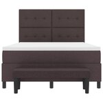 vidaXL Lit avec Sommier et Matelas & Banc Marron Foncé 140x200 cm Tissu
