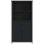 vidaXL Buffet haut noir 62x36x121 5 cm bois d'ingénierie