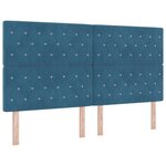 vidaXL Lit à ressort avec matelas et LED Bleu Foncé 180x200 cm Velours