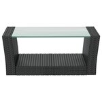 Salon de jardin meuble d'extérieur ensemble de mobilier 8 pièces avec coussins résine tressée noir 02_0017732
