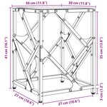 vidaXL Table basse avec dessus en verre noir 30x30x41 cm acier