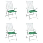 vidaXL Coussins de chaise jardin lot de 4 vert 50x50x3 cm tissu oxford