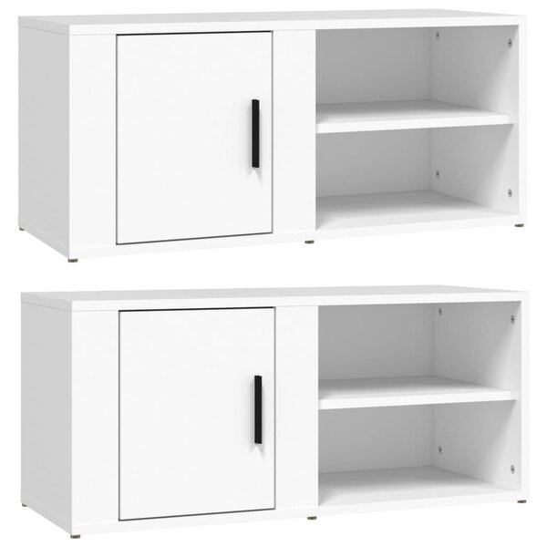 vidaXL Meubles TV 2 Pièces Blanc 80x31 5x36 cm Bois d'ingénierie