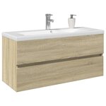 vidaXL Ensemble de meubles de bain 2Pièces céramique et bois d'ingénierie