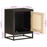 vidaXL Table de chevet noir 40x30x50 cm bois massif manguier et fer
