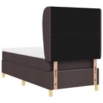 Lit à ressorts vidaXL avec matelas - Marron foncé  90x200 cm  Tissu