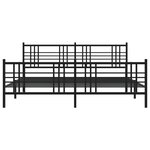 vidaXL Cadre de lit métal sans matelas avec pied de lit noir 200x200cm