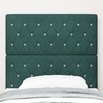 vidaXL Tête de lit LED vert foncé 90 cm Velours