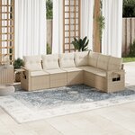 vidaXL Salon de jardin avec coussins 6 Pièces beige résine tressée