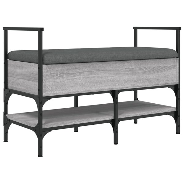 vidaXL Banc à chaussures sonoma gris 85 5x42x57 5 cm bois d'ingénierie