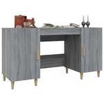 vidaXL Bureau Sonoma gris 140x50x75 cm Bois d'ingénierie