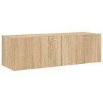 vidaXL Meuble TV muraux 6 Pièces avec lumières LED chêne sonoma