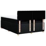 vidaXL Sommier à lattes de lit avec matelas Noir 140x190 cm Tissu