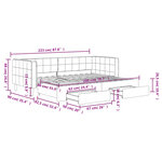 vidaXL Lit de jour avec gigogne et tiroirs sans matelas rose 80x200 cm