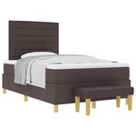 vidaXL Lit Box Spring avec Matelas & Banc Marron foncé 120x190 cm Tissu