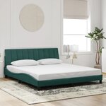 vidaXL Cadre de lit sans matelas vert foncé 180x200 cm velours
