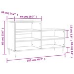vidaXL Armoire à chaussures Gris béton 102x36x60 cm Bois d'ingénierie