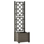 vidaXL Jardinière avec treillis 43x43x142 cm PP Anthracite