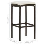 vidaXL Ensemble de bar de jardin avec coussins 4 Pièces Marron