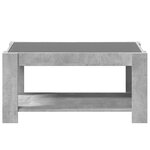 vidaXL Table basse avec LED gris béton 93x53x45 cm bois d'ingénierie